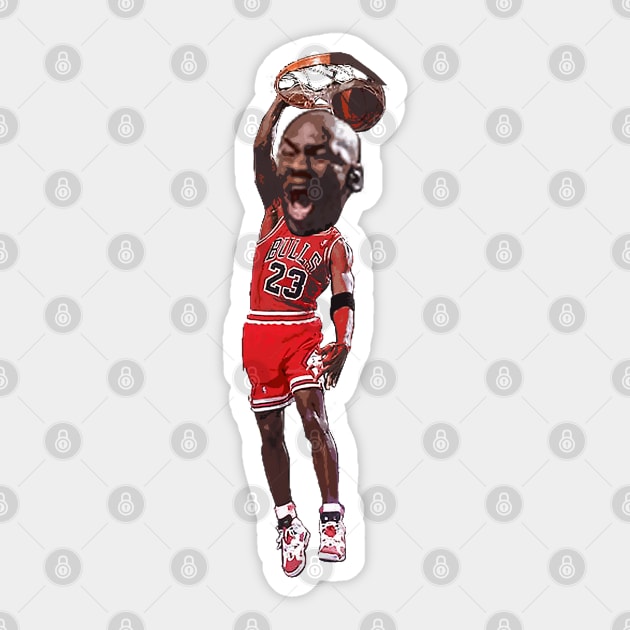 NBA JAM - BIG HEAD MJ 23 Sticker by Buff Geeks Art